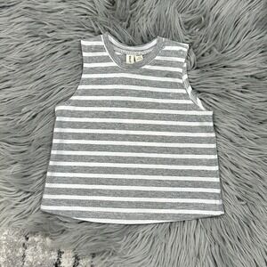 Gray Label Infant Gray Melange White Stripe Tank Size 0-3 Months